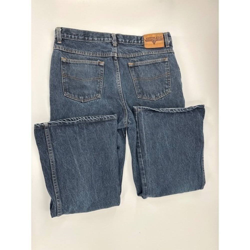 Sheplers Mens Dark Wash Denim Bootleg Cut Jeans Size 34x30 - Picture 6 of 7